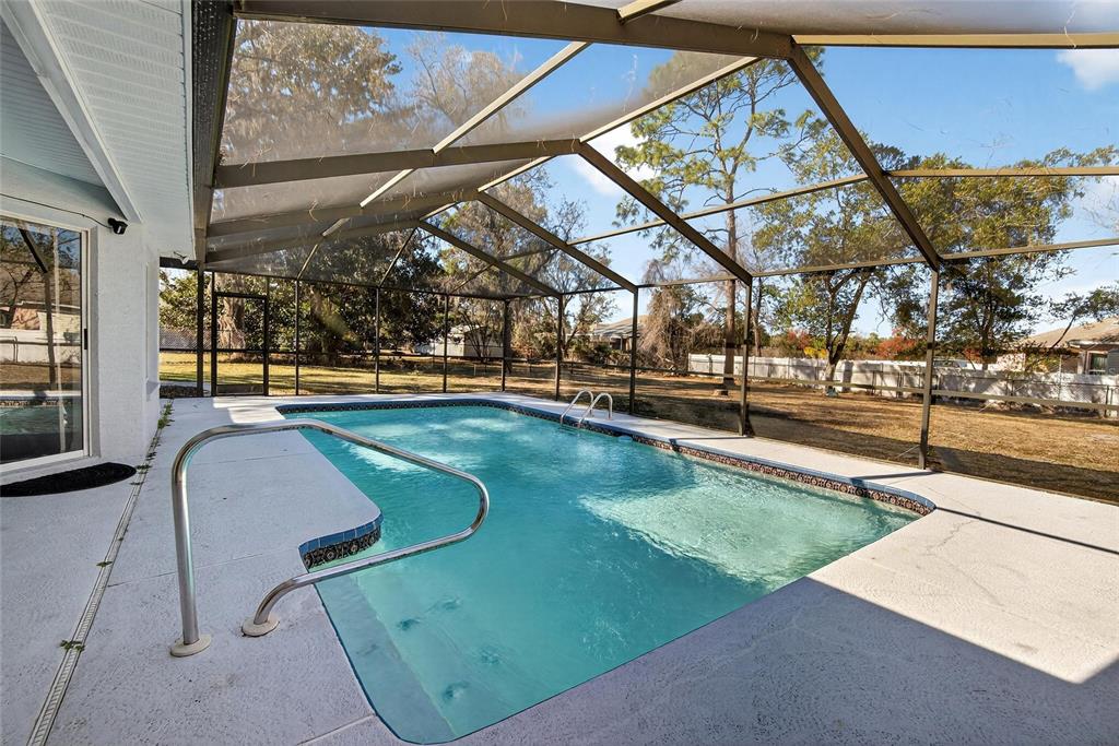 15047 Woodbury Road Brooksville, FL 34604 - Photo 48 of 98 a view of a swimming pool with a yard