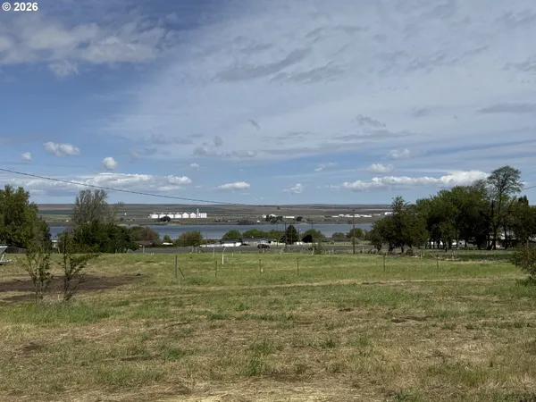a view of a green field with clear sky
