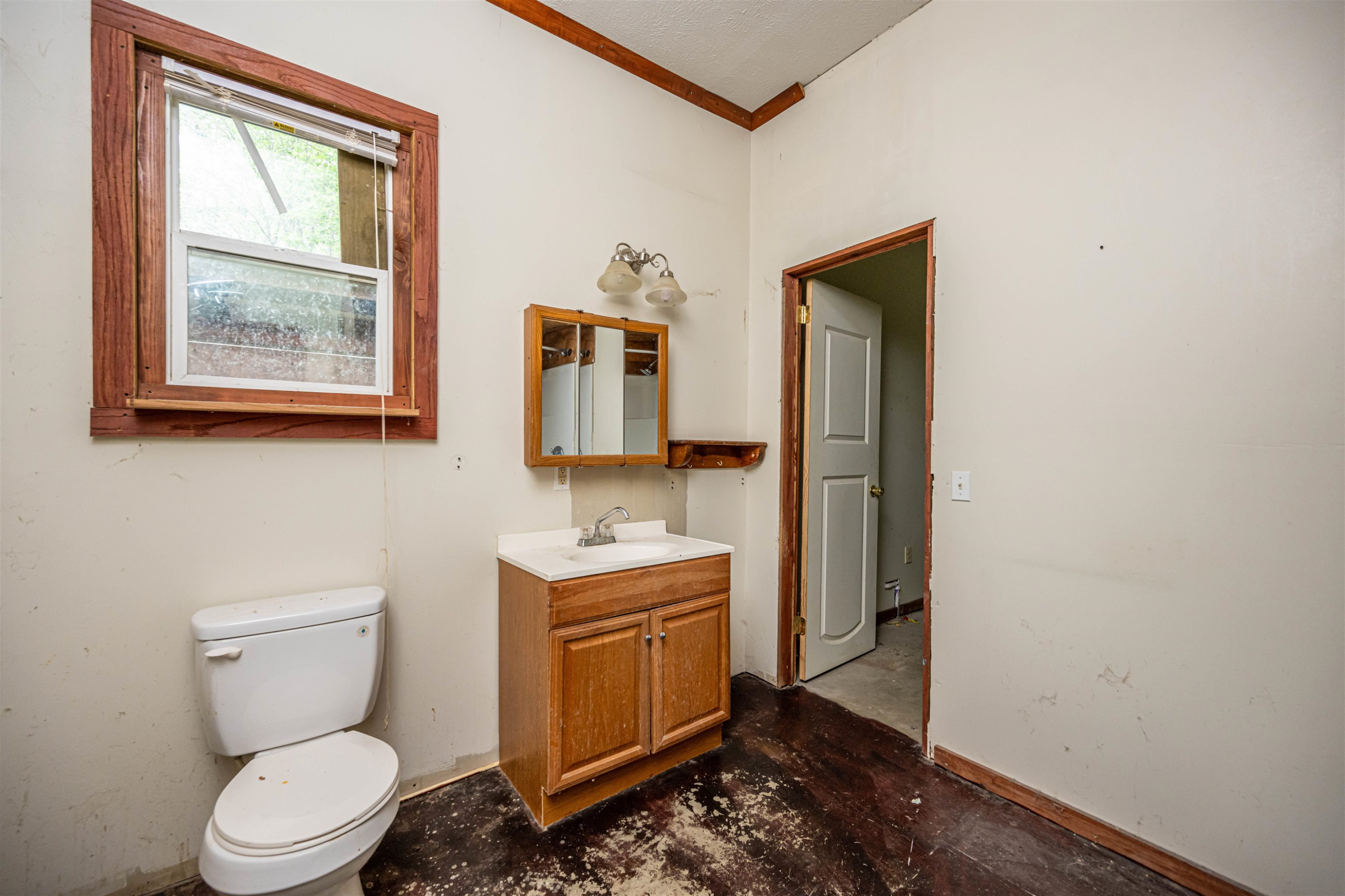 800 Bob's Landing Road Bath Springs, TN 38311 - Photo 47 of 48 a bathroom with a toilet a sink and mirror