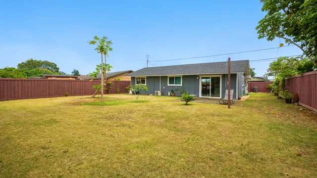 a swimming pool with some trees