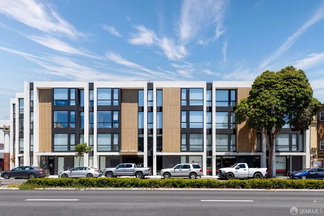 a front view of a building