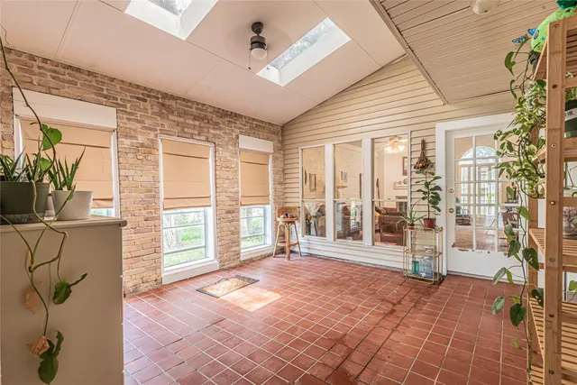 a view of a livingroom with wooden floor