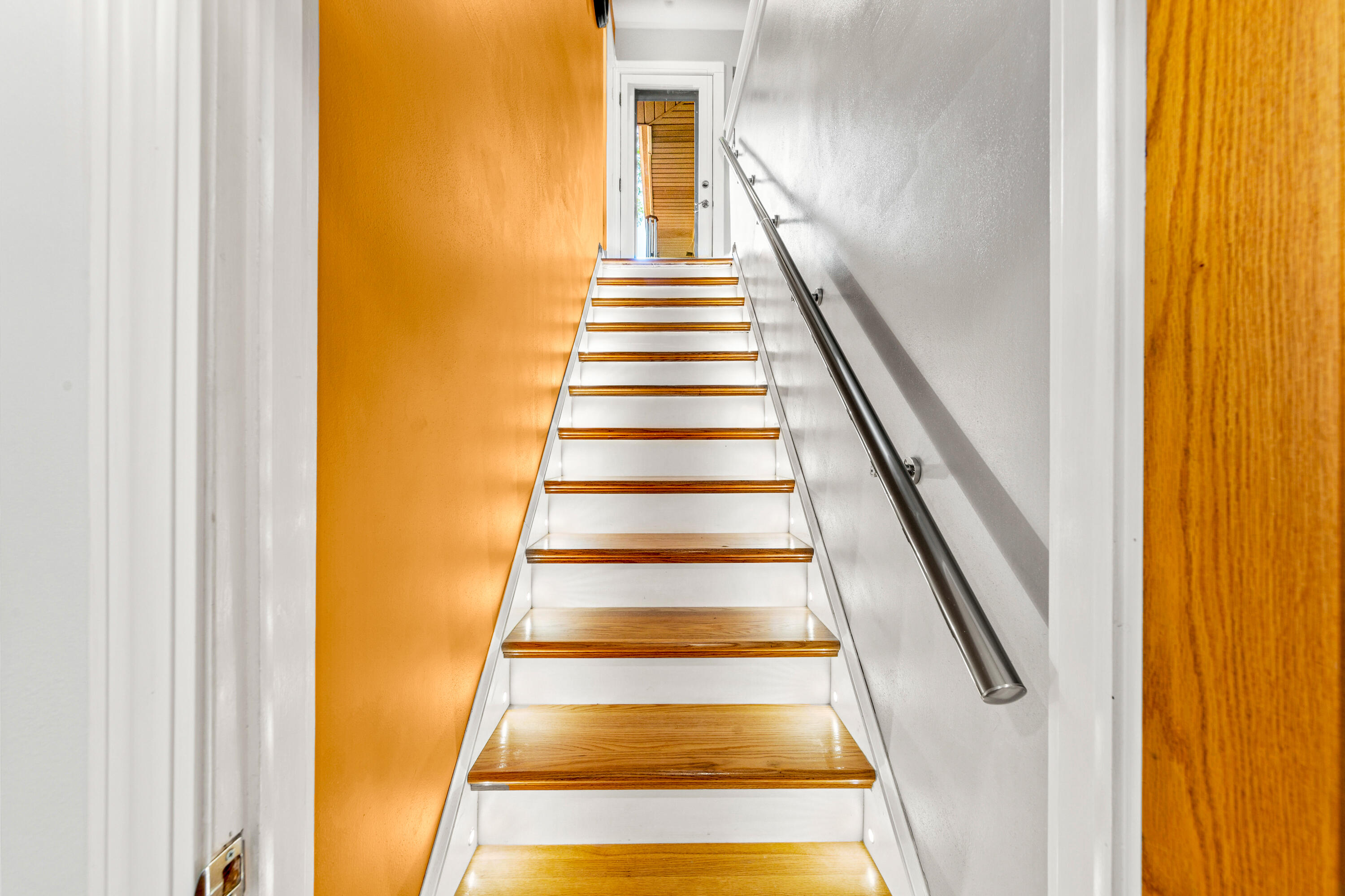 13960 James Street Brookfield, WI 53005 - Photo 21 of 44 Lighted Stairs to Lower Level