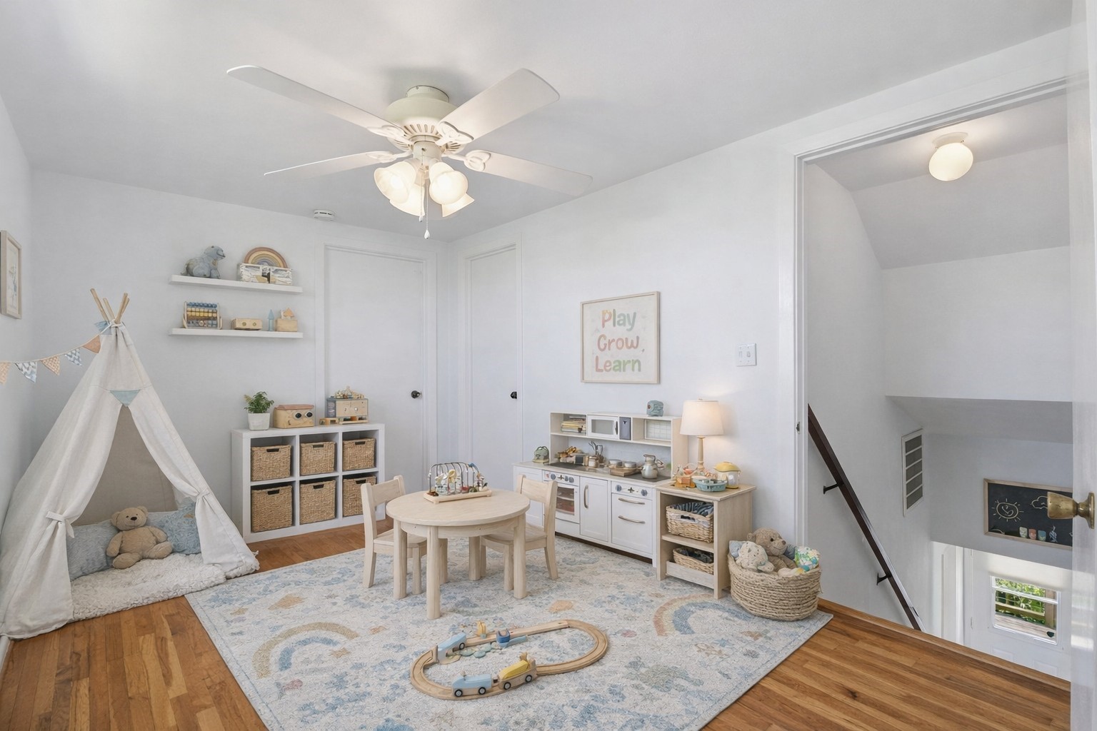 180 Grove Road Kemah, TX 77565 - Photo 18 of 30 Discover the perfect versatile space upstairs—ideal as a playroom, workout area, or cozy second den, offering endless possibilities for your lifestyle needs.