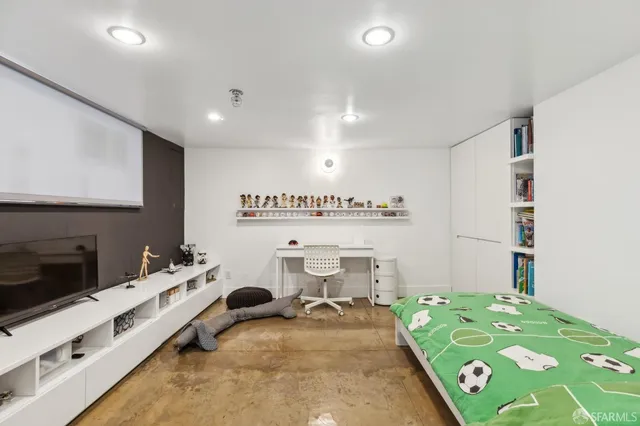 a bathroom with a sink a vanity and a mirror