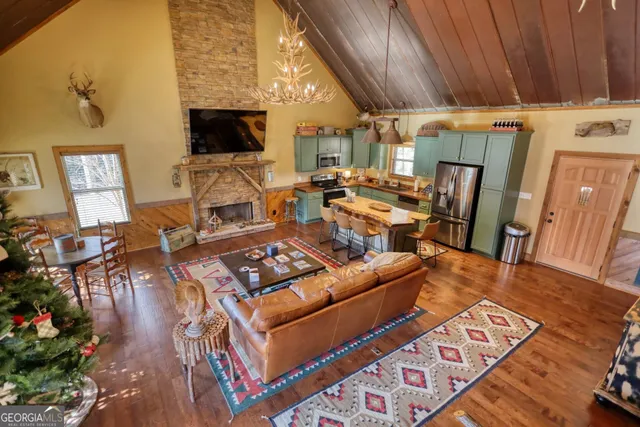 a view of a swimming pool with a deck