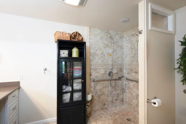 a bathroom with a shower