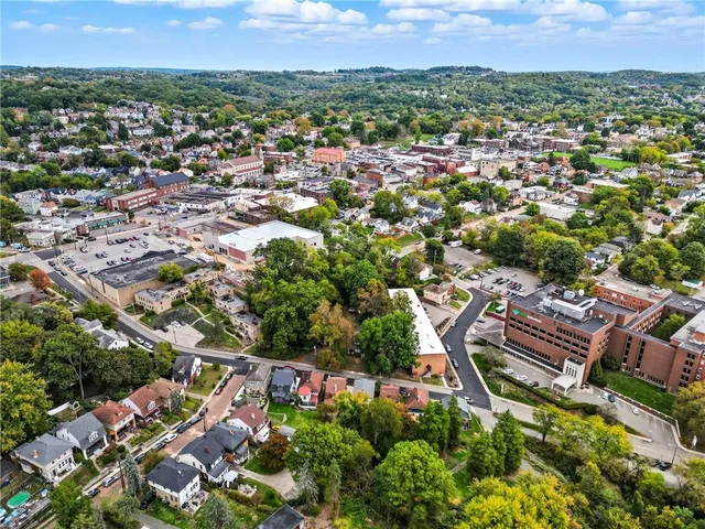 an aerial view of a city