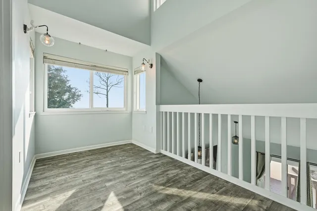 an entryway with a stairs