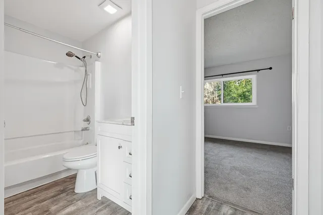 an entryway with a staircase