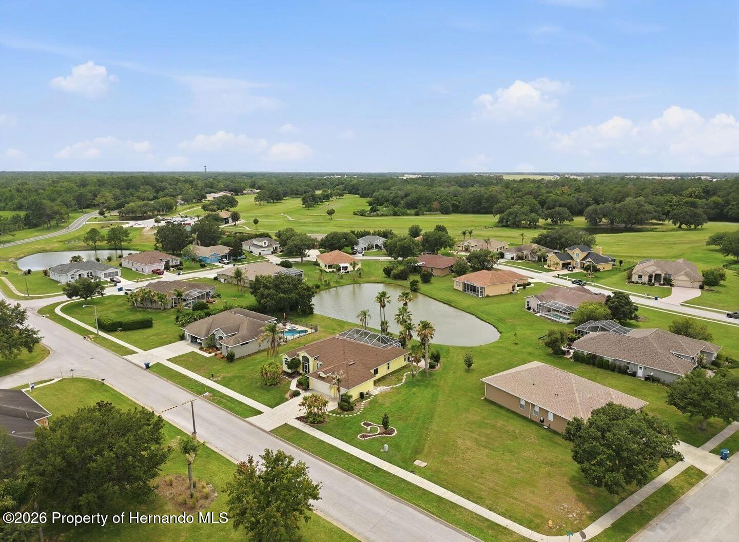 18131 Rivard Boulevard Brooksville, FL 34604 - Photo 60 of 66 an aerial view of residential houses with outdoor space
