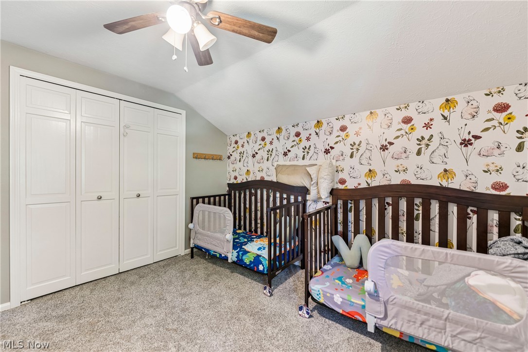 6711 Norwalk Road Medina, OH 44256 - Photo 19 of 46 Bedroom with large double closet, ceiling fan / light and carpet flooring