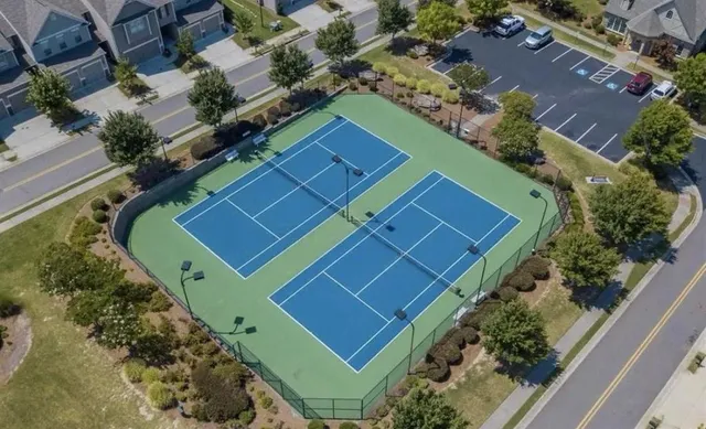 a view of a garden with an outdoor space