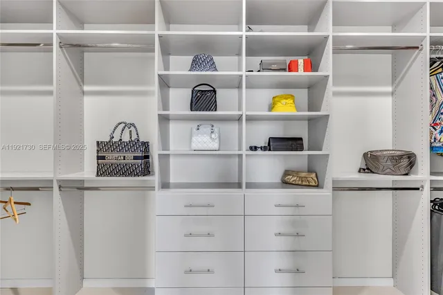 a kitchen with a shelf