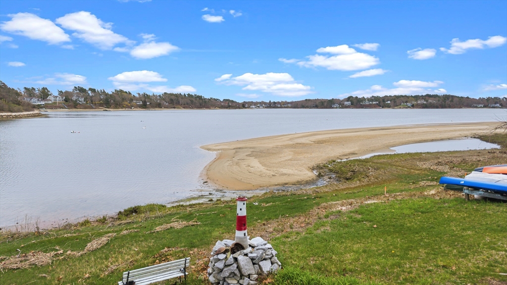 a view of a lake with outdoor space