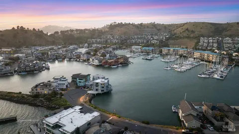 a view of a lake with mountain