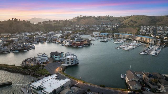 a view of a lake with mountain