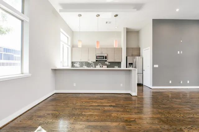 a view of counter top space and window