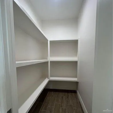 a storage room with empty racks