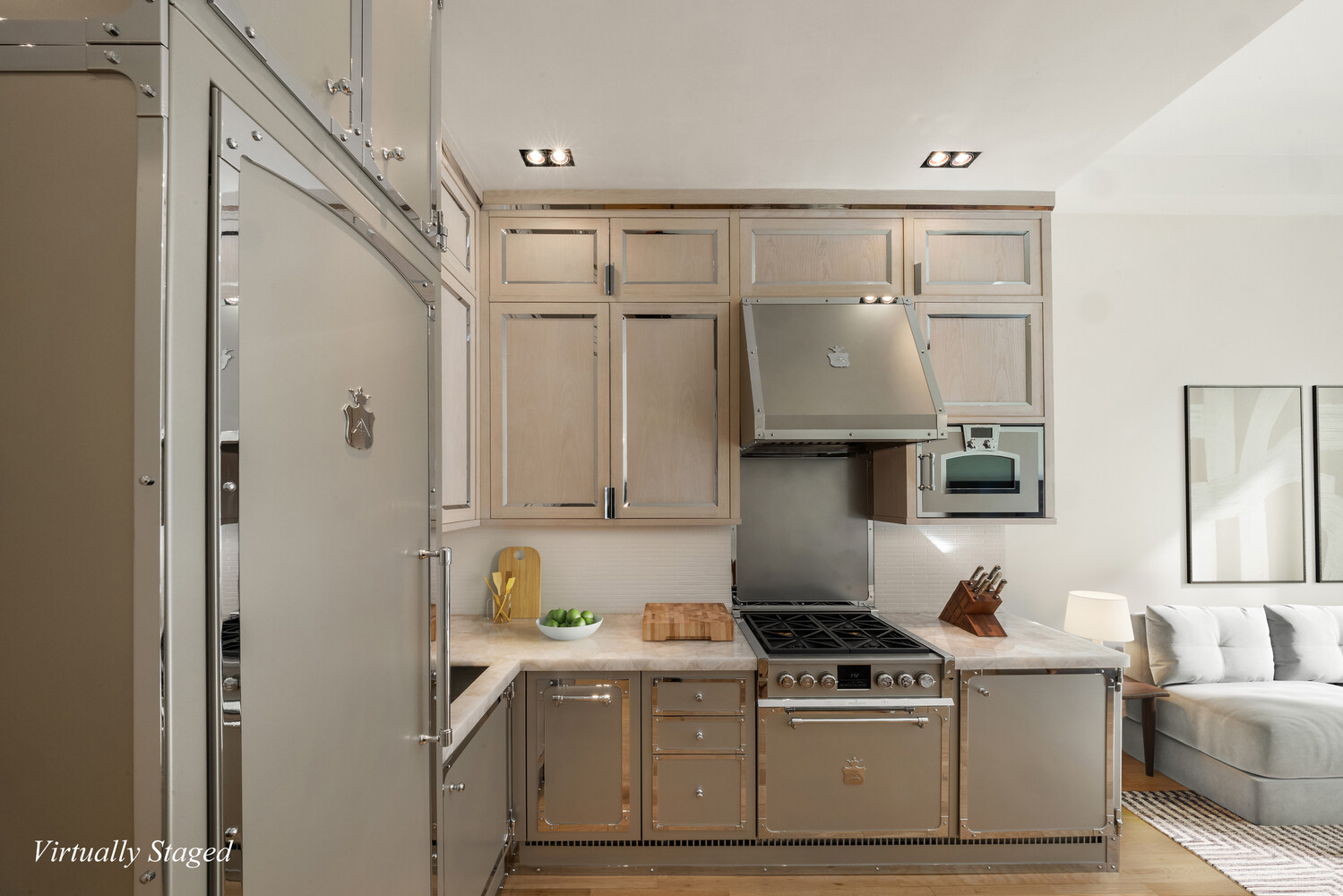 254 Park Avenue South, Unit 6G Manhattan, NY 10010 - Photo 3 of 6 a view of kitchen with stainless steel appliances granite countertop a stove and a refrigerator