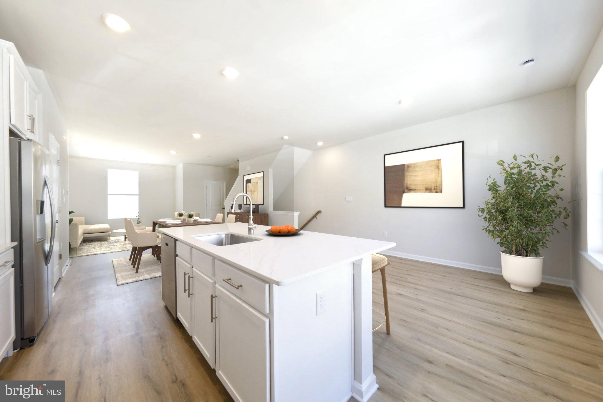 Bright and airy modern kitchen space.