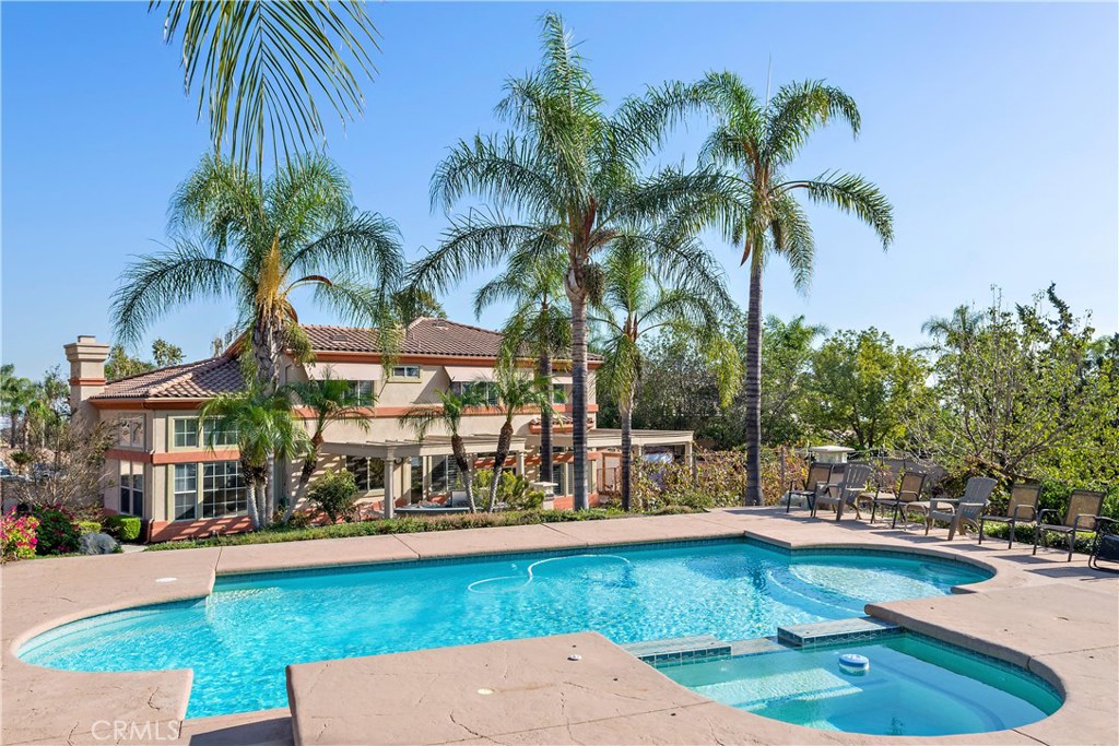 4954 Crestview Place Rancho Cucamonga, CA 91701 - Photo 5 of 40 a view of swimming pool with outdoor seating and plants