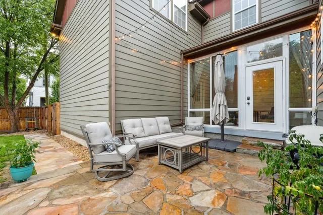 a view of a backyard with a garden