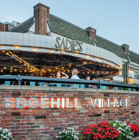 a view of a building and a street