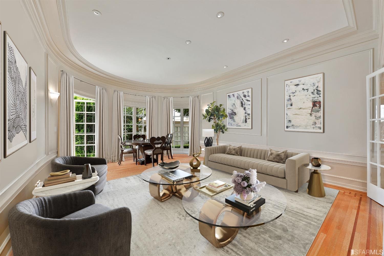 1925 Gough Street, Unit 11 San Francisco, CA 94109 - Photo 11 of 46 a living room with furniture and floor to ceiling windows