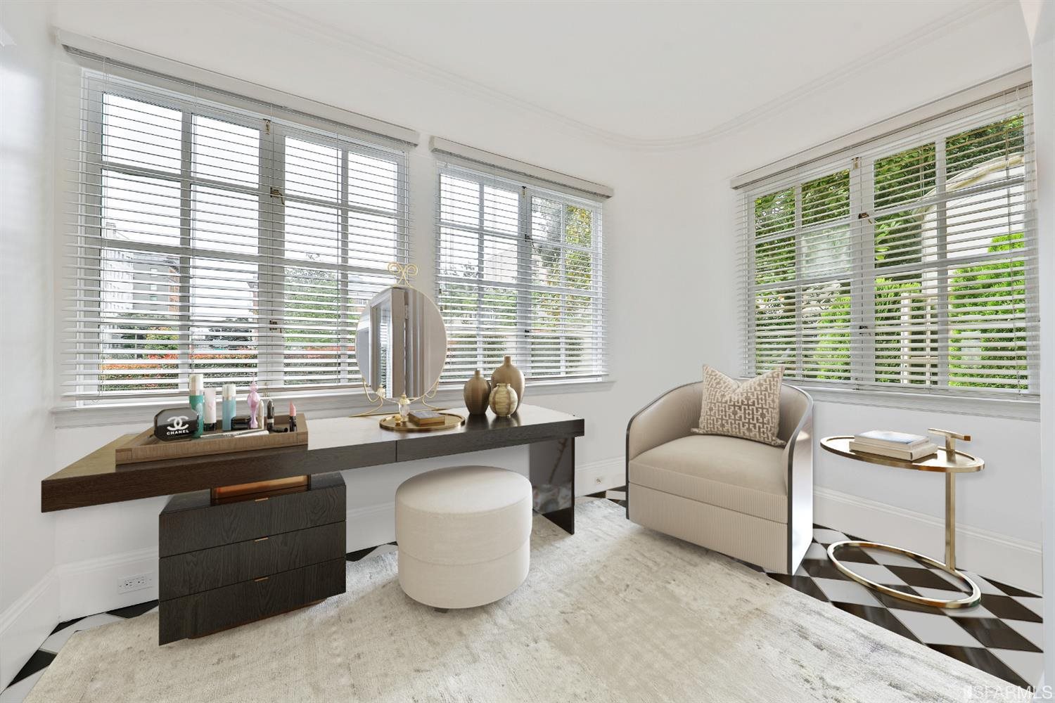 1925 Gough Street, Unit 11 San Francisco, CA 94109 - Photo 27 of 46 a living room with furniture and large windows