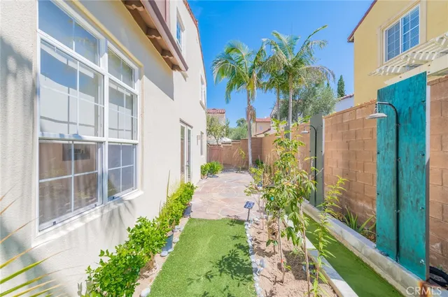 a view of a patio with swimming pool