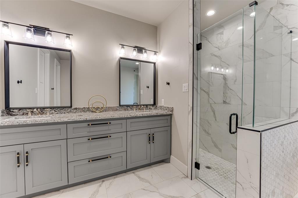3167 County Road 1076 Celeste, TX 75423 - Photo 19 of 26 a bathroom with a granite countertop sink mirror and double