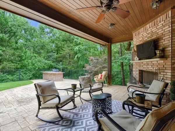 a view of a house with a patio