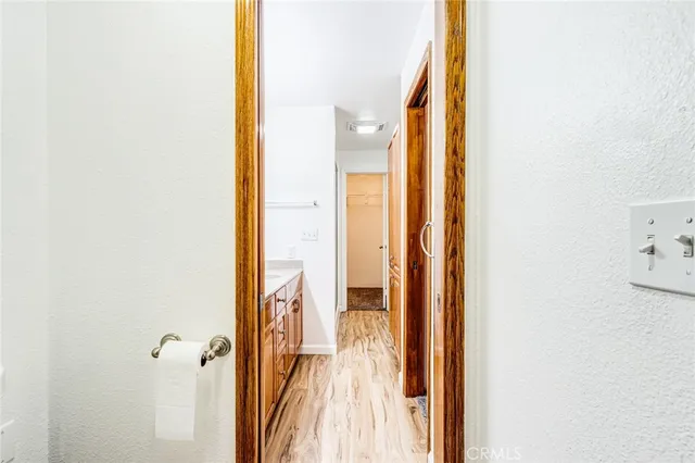 a view of a bathroom from a bathroom