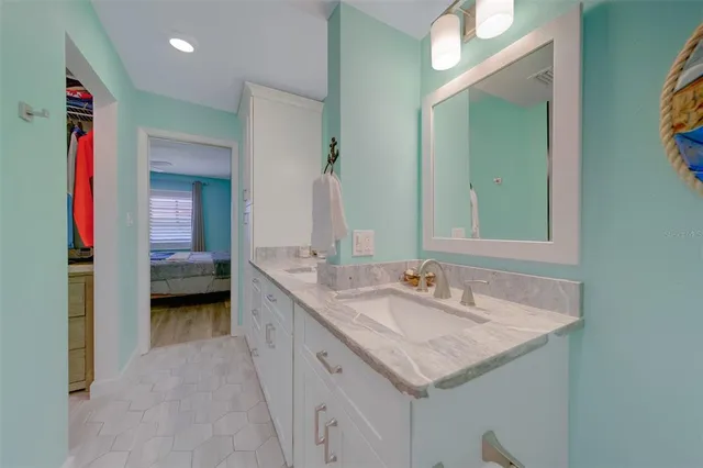 a view of a swimming pool with a lake view