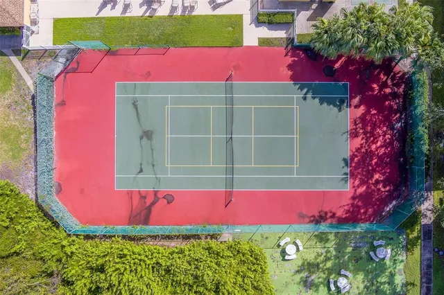 a view of a city with lots of green space