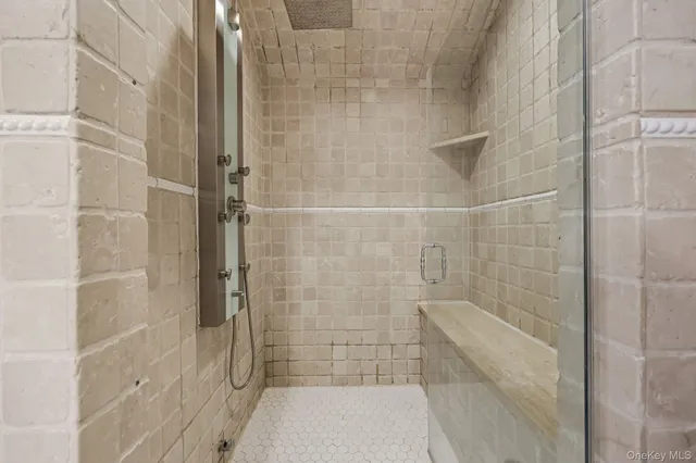 a bathroom with a shower