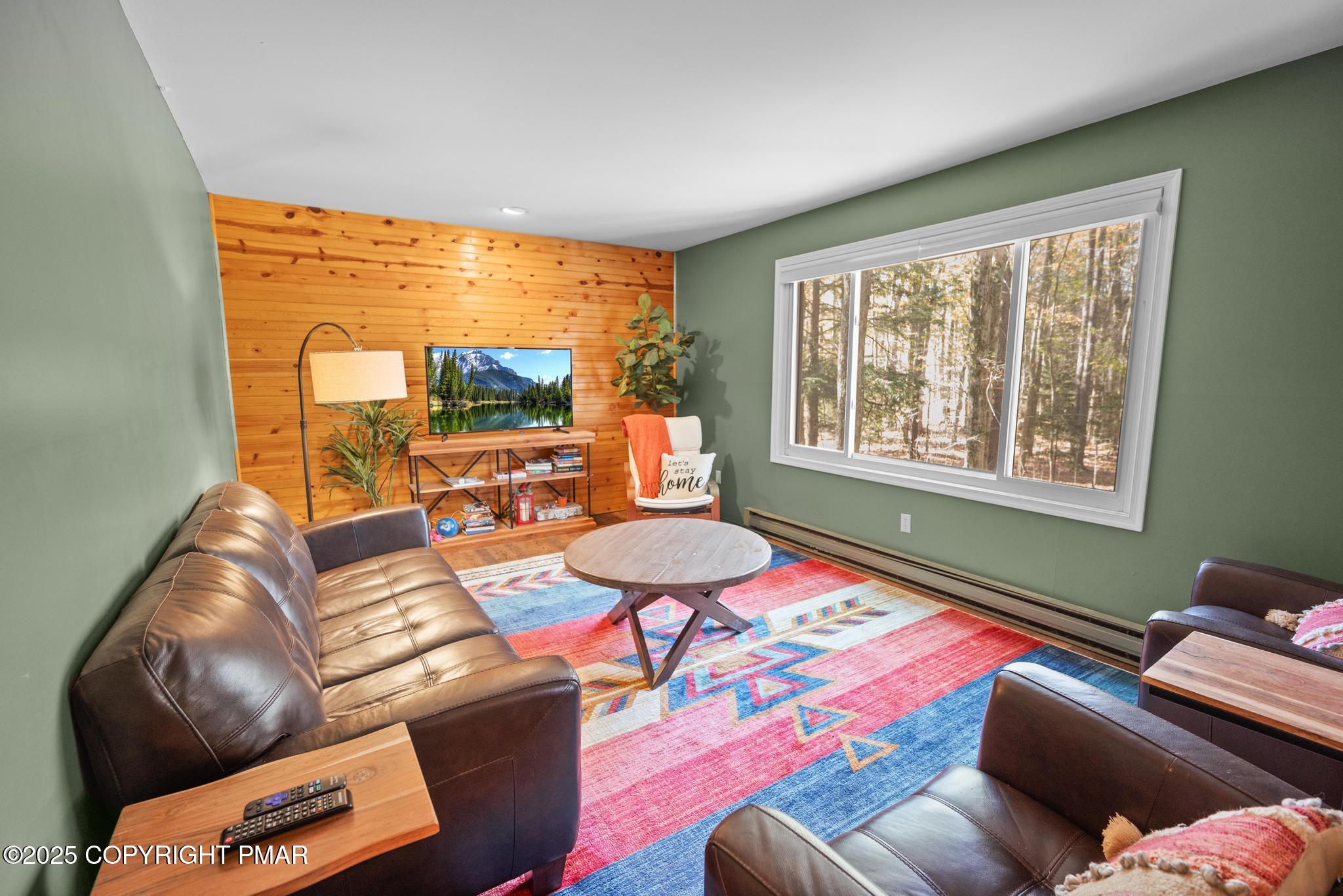 165 Sweet Briar Road Pocono Pines, PA 18350 - Photo 26 of 39 a living room with furniture and a floor to ceiling window
