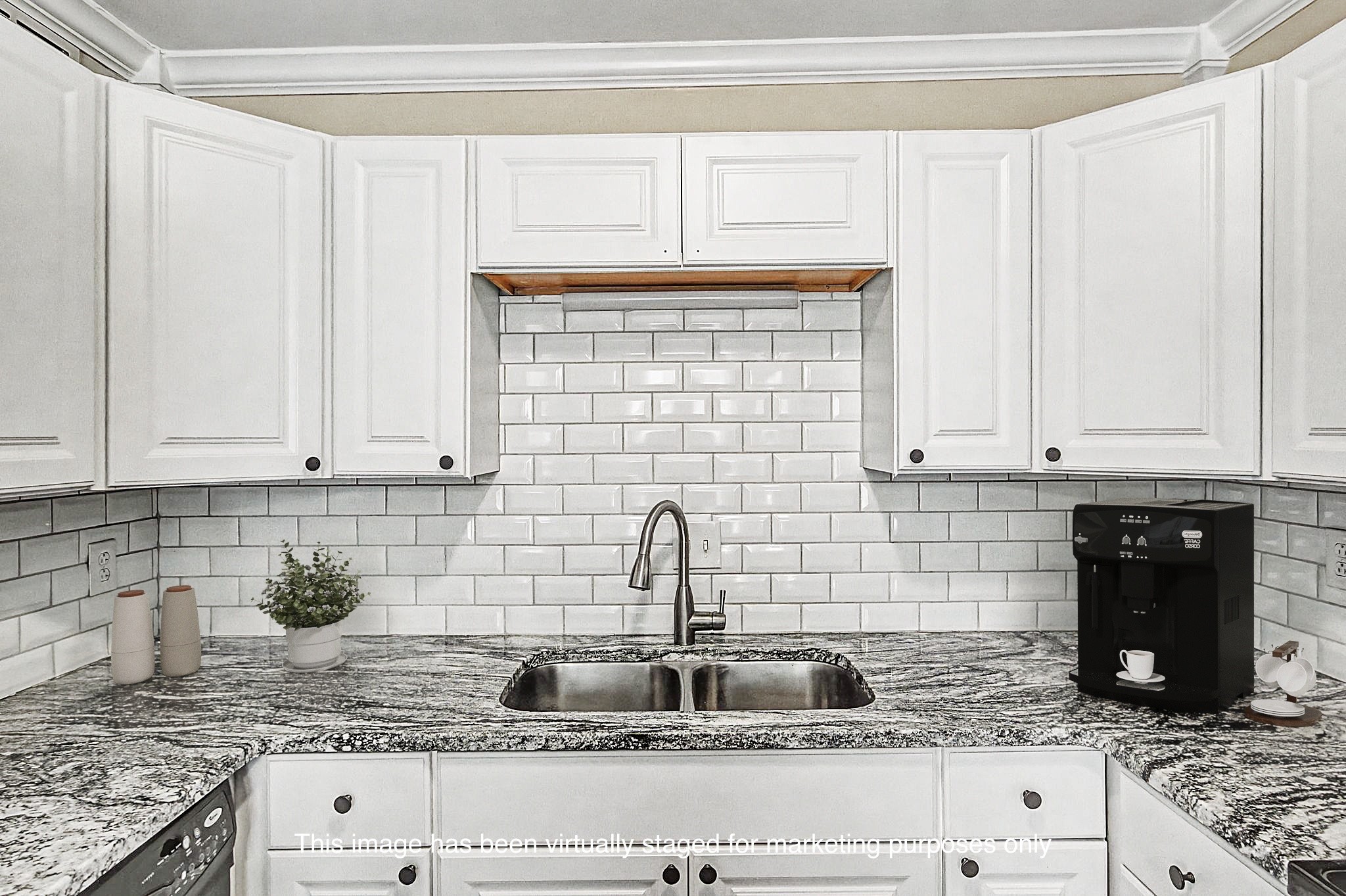 1011 Murfreesboro Road, Unit L10 Franklin, TN 37064 - Photo 20 of 47 a kitchen with granite countertop white cabinets and white appliances