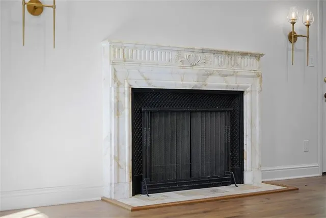 a view of wooden door