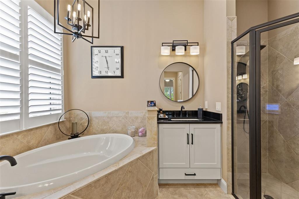 4978 Southern Valley Loop Brooksville, FL 34601 - Photo 33 of 78 a bathroom with a granite countertop sink and a mirror