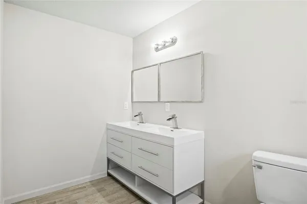 a view of a room with empty racks
