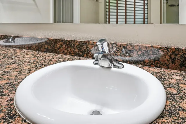 a view of swimming pool with garden