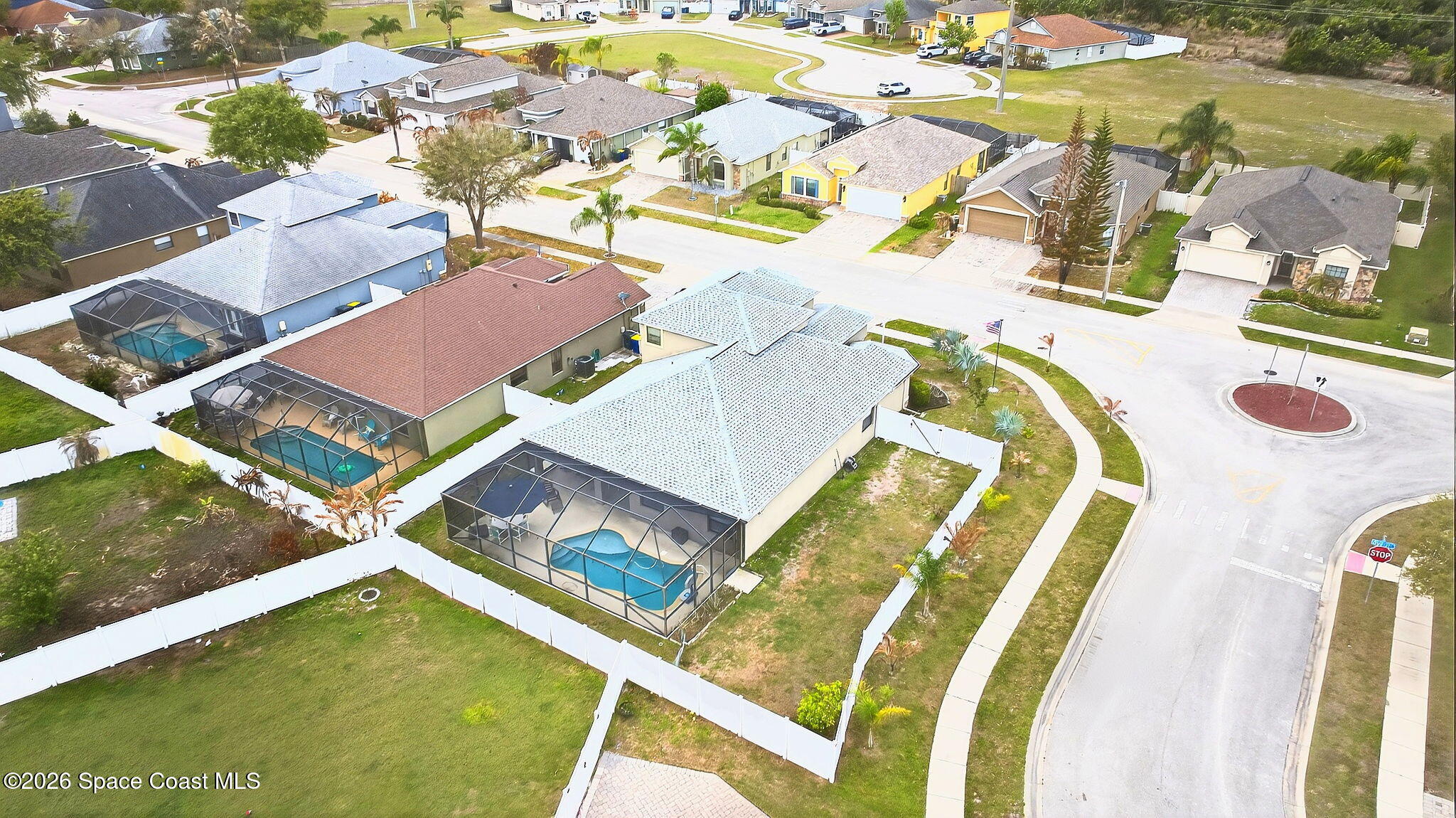 4082 Brantley Circle Rockledge, FL 32955 - Photo 43 of 53 an aerial view of a house with swimming pool
