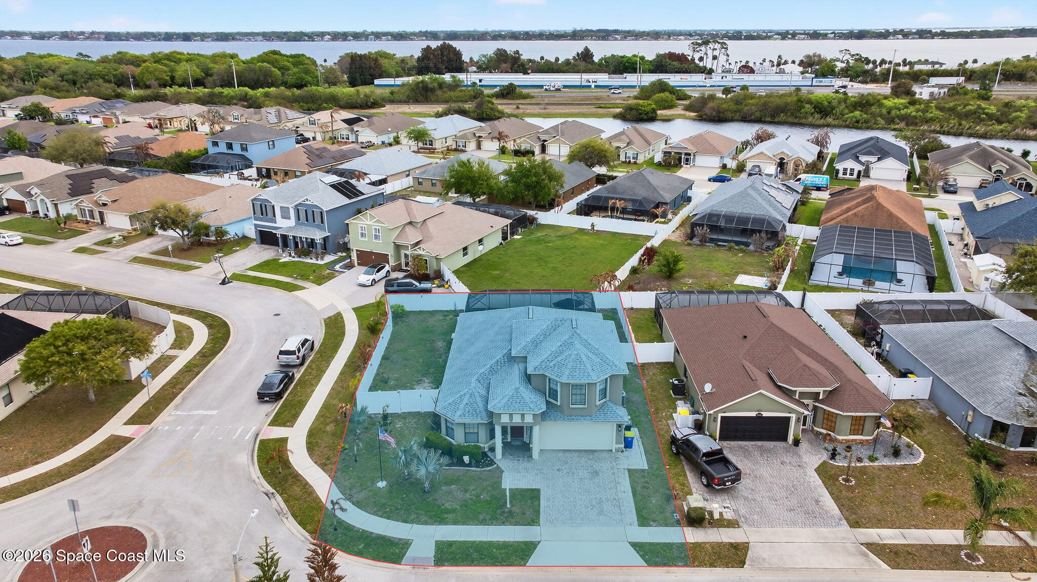 4082 Brantley Circle Rockledge, FL 32955 - Photo 44 of 53 an aerial view of a swimming pool and outdoor space