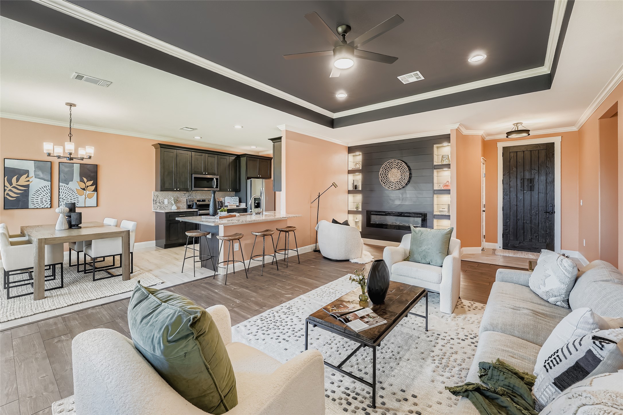 222 Arosa Drive Elgin, TX 78621 - Photo 3 of 40 a living room with furniture and kitchen view