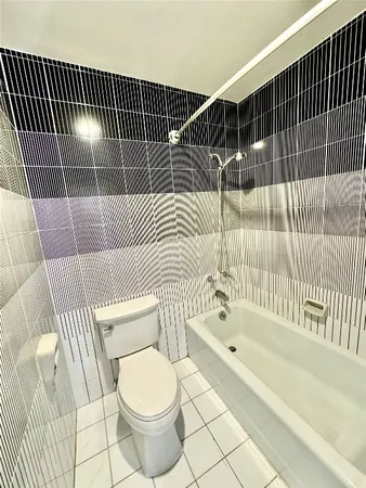 a bathroom with a toilet and a bathtub
