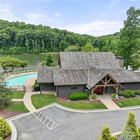 a aerial view of a house with a garden and plants