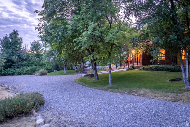 435 Canyon Road Millville, UT 84326 - Photo 94 of 113 Gravel driveway leading to a log-sided home