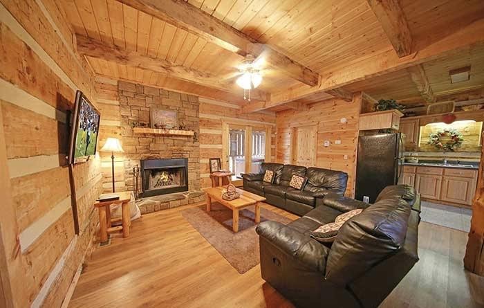 1649 Bear Valley Road Sevierville, TN 37876 - Photo 6 of 8 a living room with furniture and a fireplace